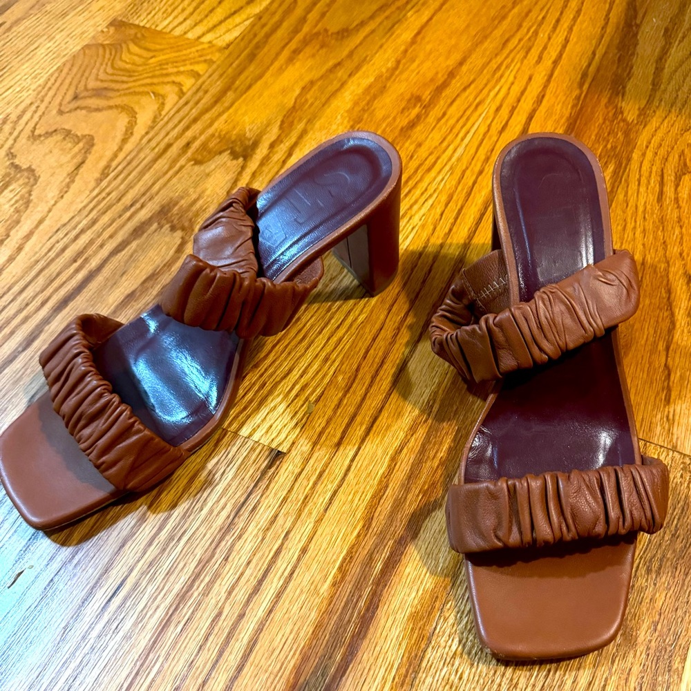 Staud Ruched Block heel sandals 9